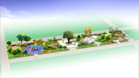 小区儿童游乐场 健身广场效果图