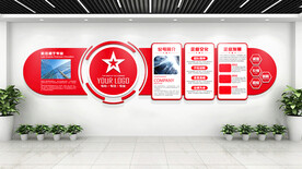 红色企业文化墙