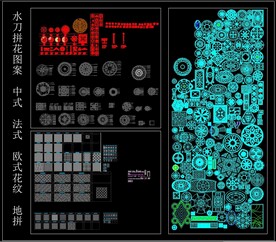 地面水刀拼花图案 中式 法式 