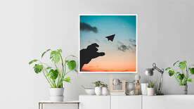 50X50厘米装饰画素材纸飞机