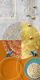 抽象几何玄关装饰画