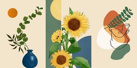 北欧重彩客厅三联画装饰画