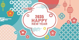 新年喜庆花纹背景