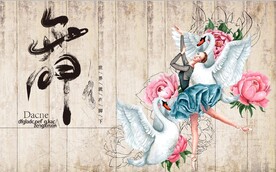 欧美风芭蕾舞舞蹈室背景墙壁画
