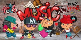 欧美风MUSIC酒吧KTV壁画