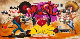 欧美风MUSIC涂鸦KTV壁画