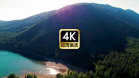 短视频素材航拍远山湖泊美景