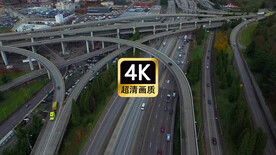 短视频素材航拍城市立交桥车流