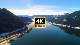 短视频素材航拍远山海边公路车辆