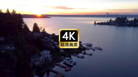 短视频素材航拍傍晚海岛度假村