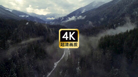 短视频素材航拍薄雾远山森林河流