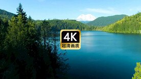 短视频素材航拍湖面森林远山