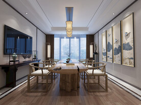 禅风茶室3d模型