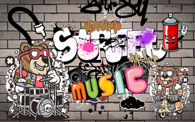 街头文化涂鸦字母工装背景墙