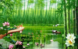 竹子竹林风景背景墙