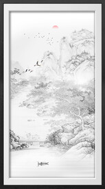 竖幅山水画