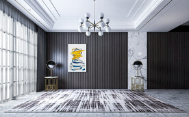 极简轻奢黑白灰客厅背景墙