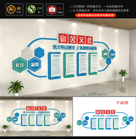 员工宿舍文化墙