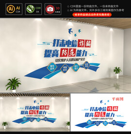 打击电信诈骗文化墙