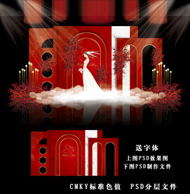 红色婚礼背景图片