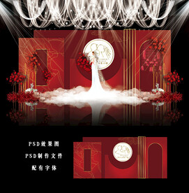 红色婚礼背景图片