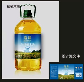 食用油包装效果图和平面图 
