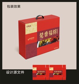 粽子包装效果图和平面图 