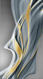 北欧风抽象金色飘带玄关装饰画