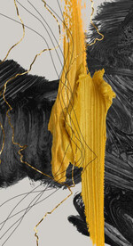 北欧抽象金色油漆油画玄关装饰画