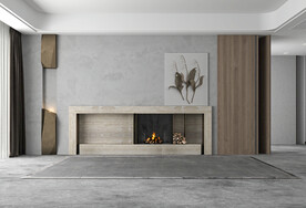 侘寂风现代客厅背景墙