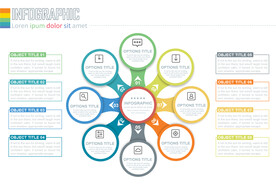 商务PPT八个分项信息图表结构