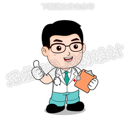 卡通小眼睛医生
