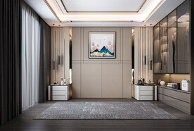 现代卧室背景墙