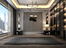 现代卧室背景墙效果图