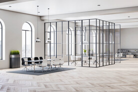 玻璃门办公室场景