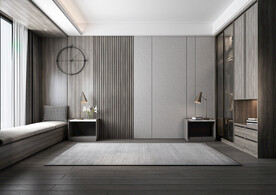 现代卧室背景墙