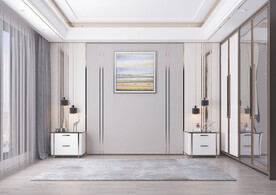 现代卧室背景墙