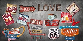 复古欧美风咖啡饮料餐饮背景墙