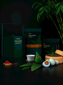 3d端午粽子包装盒样机模型