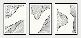 黑白线条装饰画