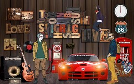 复古怀旧餐饮酒吧背景