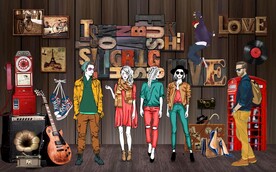 复古怀旧酒吧潮人背景墙图片