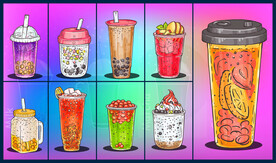 矢量手绘夏季饮品系列