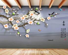 梅花喜鹊装饰画