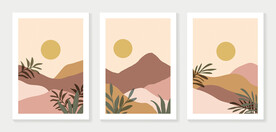 植物山脉装饰画