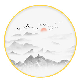圆形装饰画 山水画