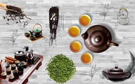 新中式传统茶道茶艺茶文化背景墙