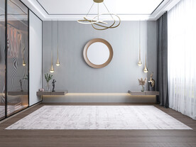 现代卧室背景墙场景空景