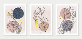 抽象植物叶子装饰画