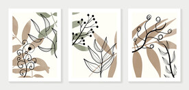 抽象植物叶子装饰画